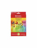 Карандаши цветные BRAUBERG "Бабочки", набор 18 цветов, трехгранные, корпус с полосками, 181286