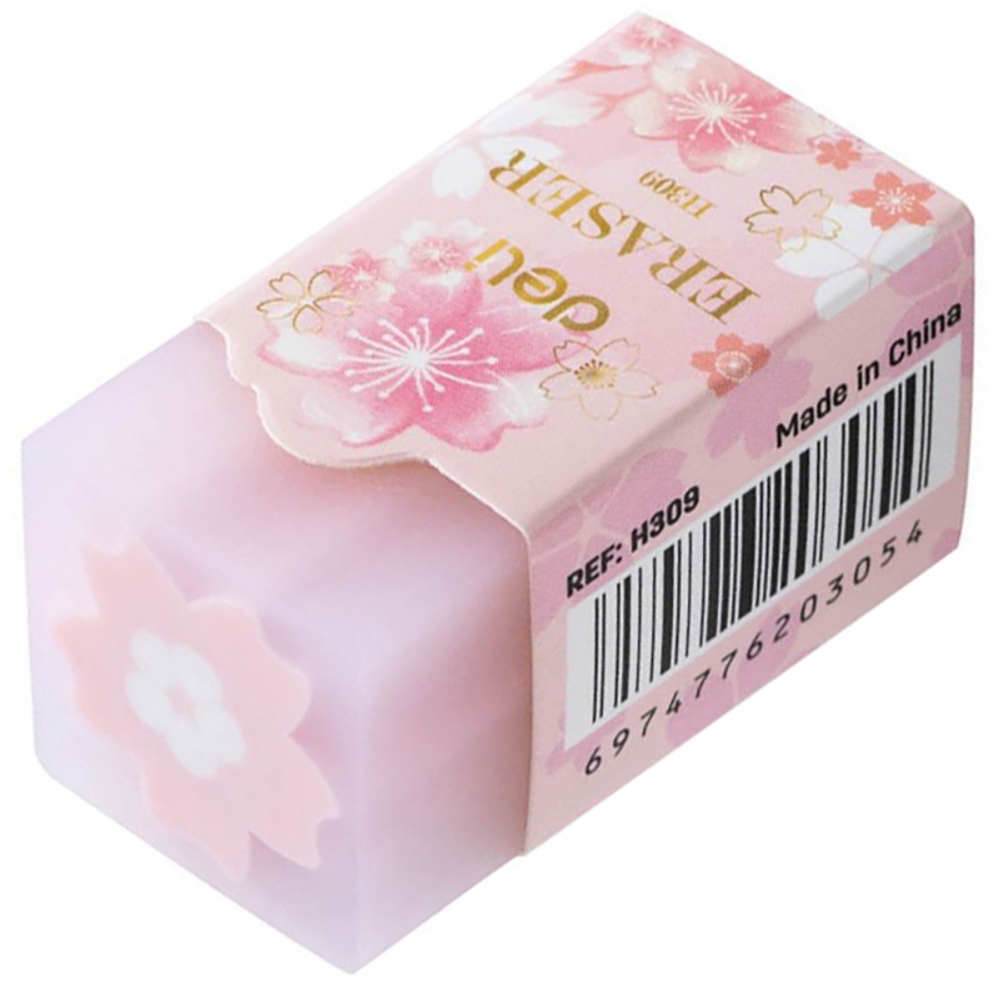 Ластик DELI "Cherry Blossom", прямоугольный, ассорти (38х20х20 мм)