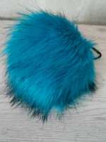 Помпон из искусственного меха, цвет: Синий с черными кончиками