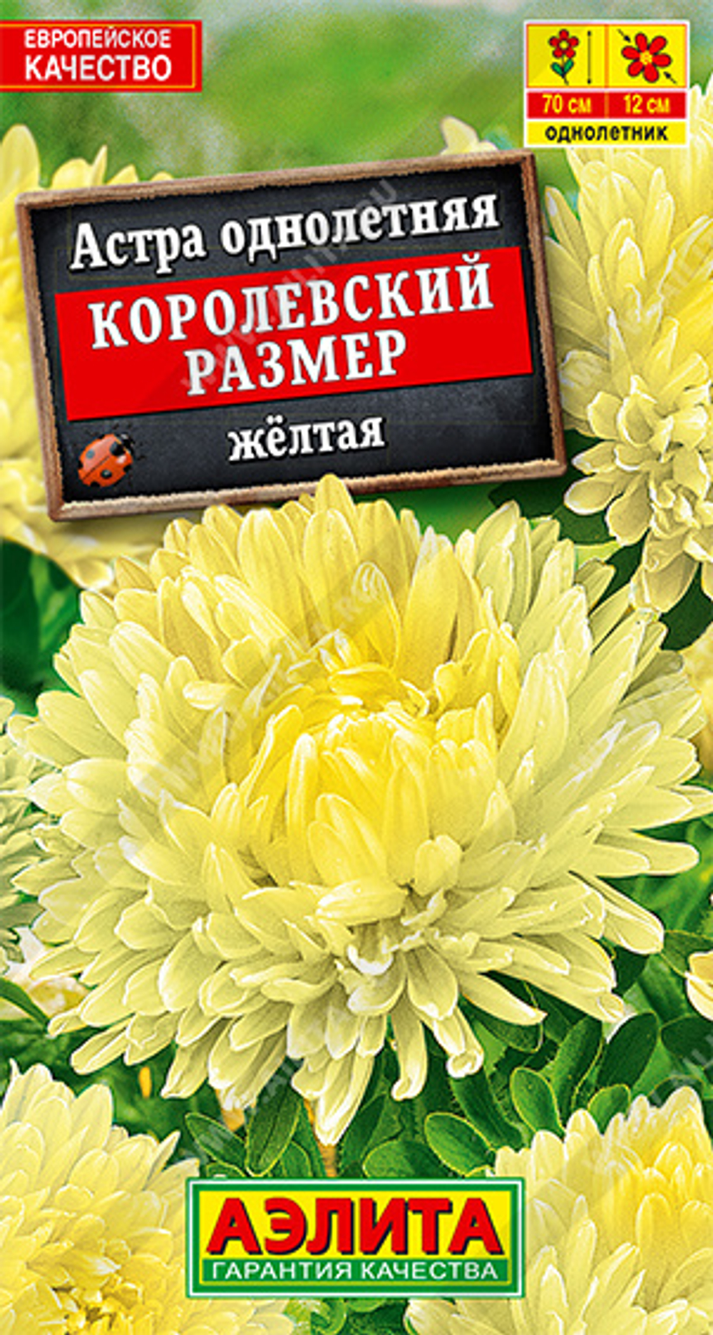 Астра Королевский размер желтая 0,1гр пионовидная Аэлита