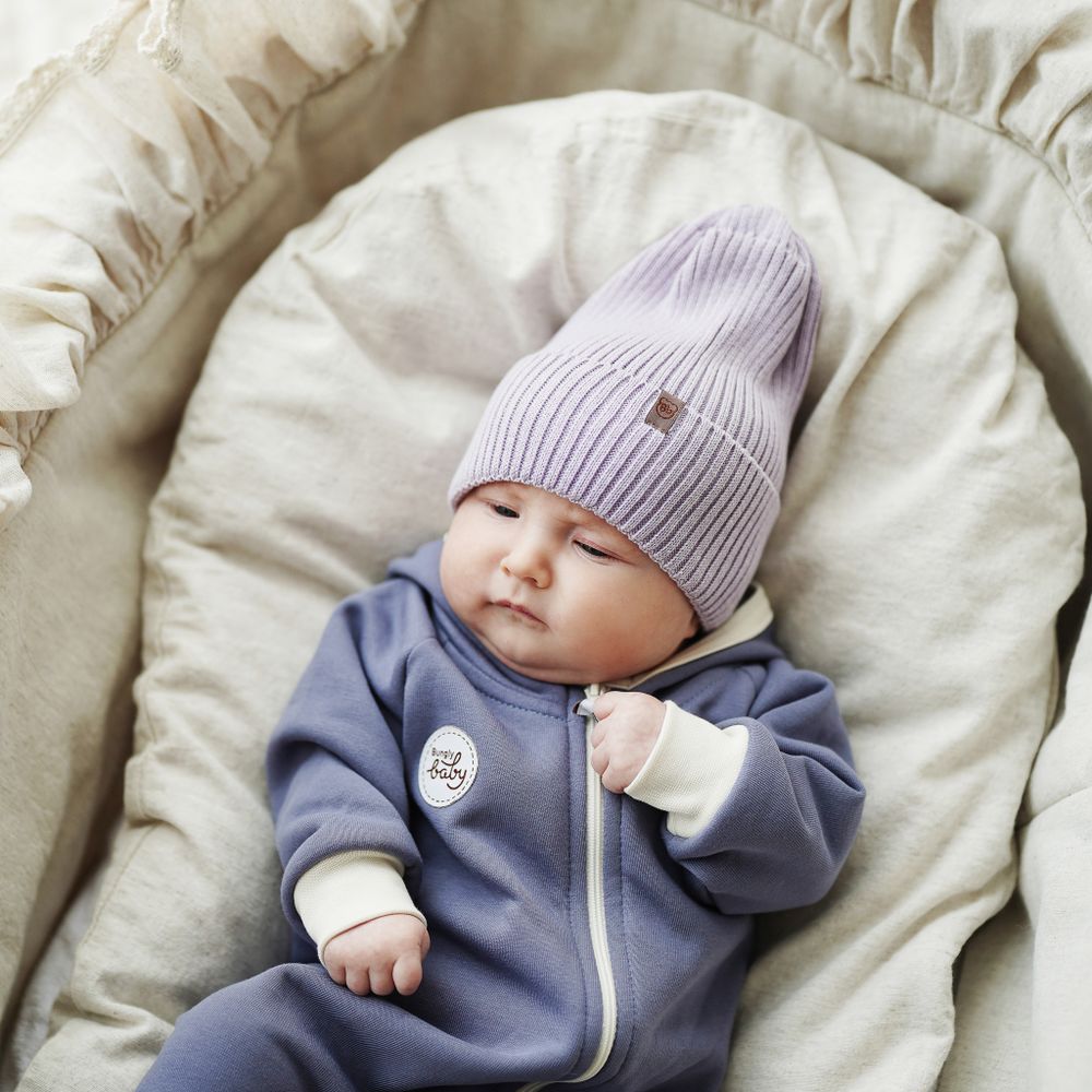 Шапка хлопковая однослойная с отворотом "Вереск" 0+