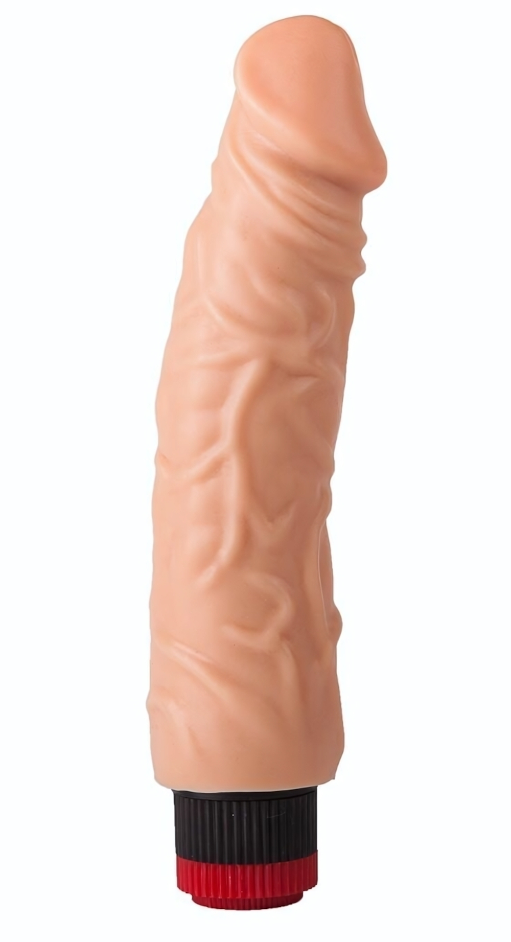 Гелевый вибромассажёр с крупной головкой - 19,5 см. (Цвет: телесный)