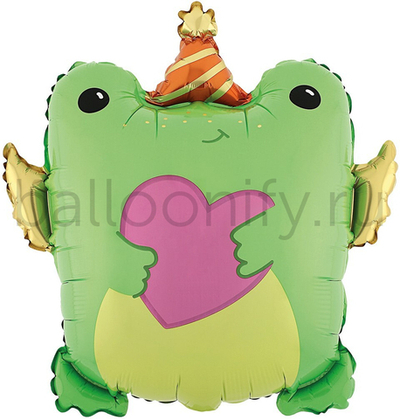 Шар (28''/71 см) Фигура, Лягушка с сердечком, 1 шт. в уп.