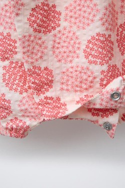 ZARA КОМБИНЕЗОН-КИМОНО С ЦВЕТОЧНЫМ ПРИНТОМ, ЭКРЮ