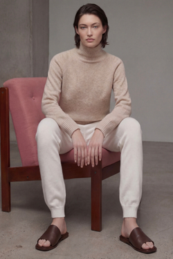 Брюки с кашемиром белые