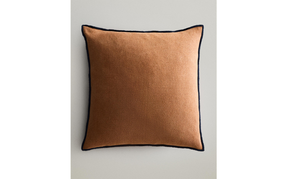 Zara Home наволочка декоративная из льна, терракотовый, 45x45 см