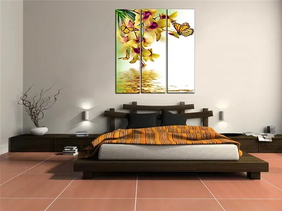 Модульная картина " Бабочка на цветке"