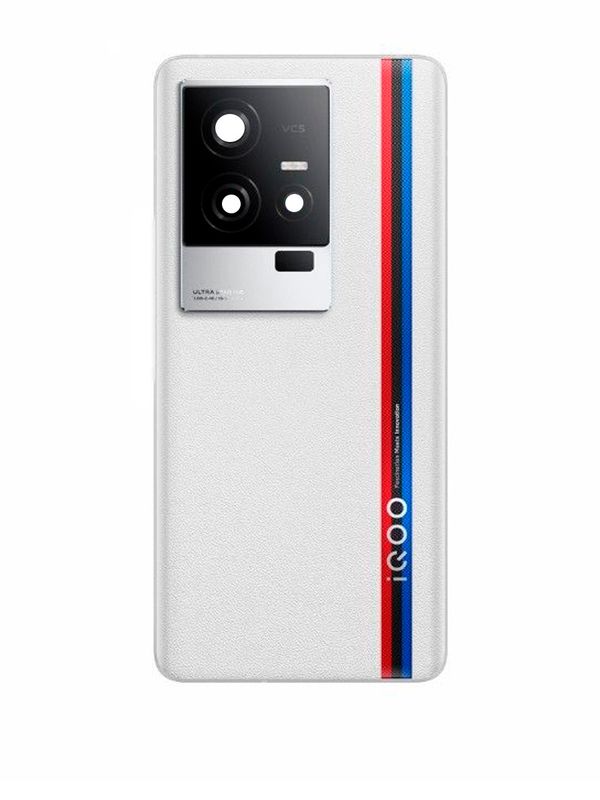 Задняя крышка для  Iqoo 10 Pro белая (White BMW edition) со стеклом камеры