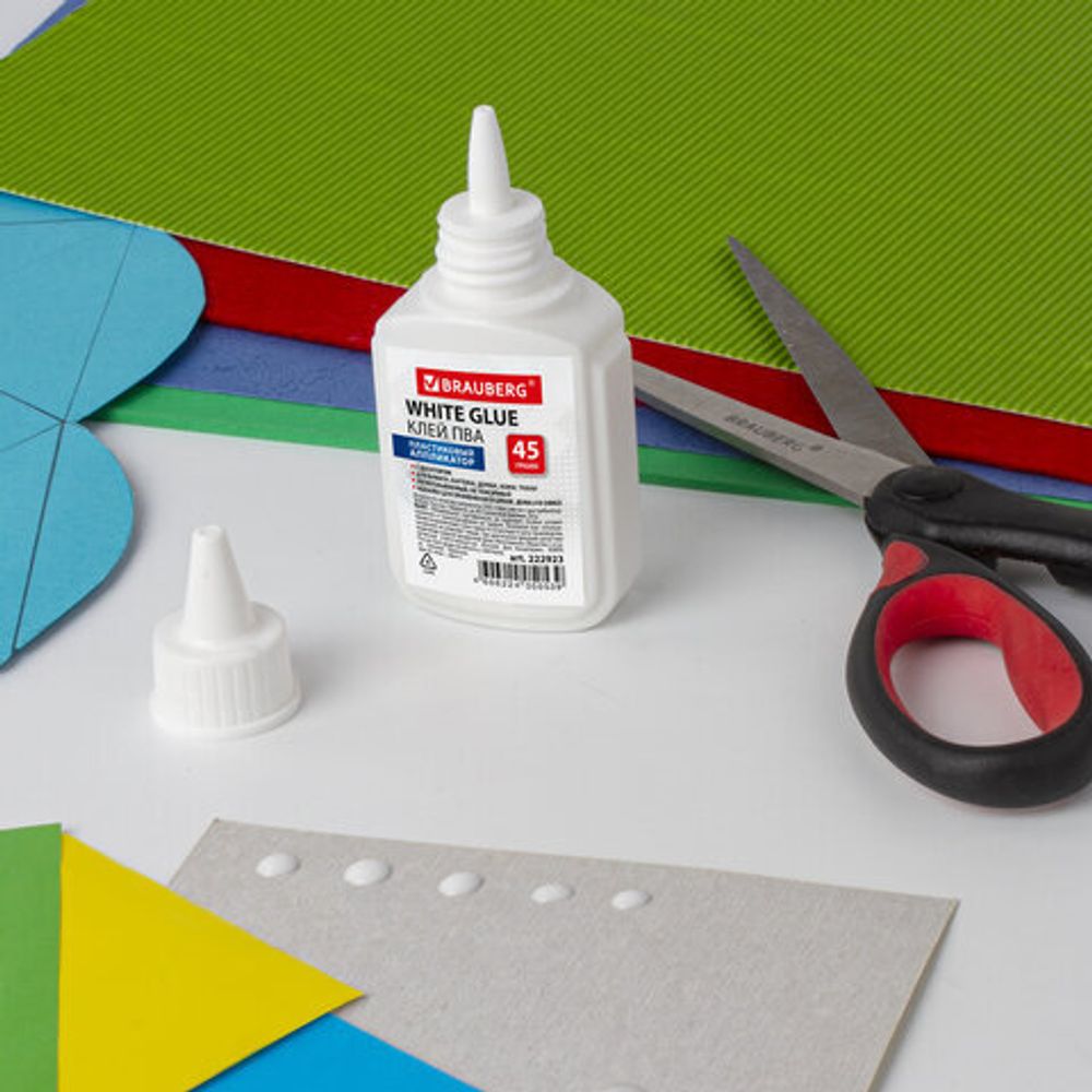 Клей ПВА BRAUBERG (бумага, картон, дерево), 40 г, 222923