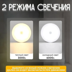 Светильник с датчиком движения беспроводной светодиодный аккумуляторный 3 шт