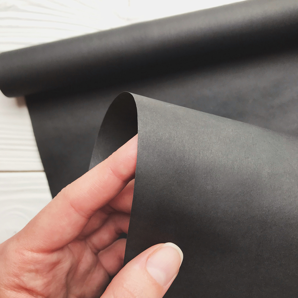 Пергамент флористический чёрный, 0,5 х 10 м, 58 г/м2