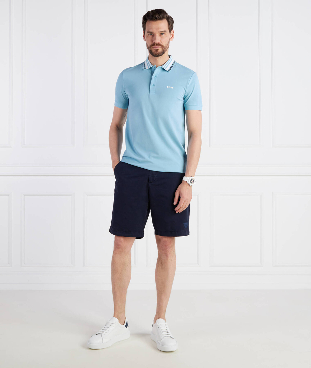 Поло Paule BOSS GREEN - голубой(50488270)