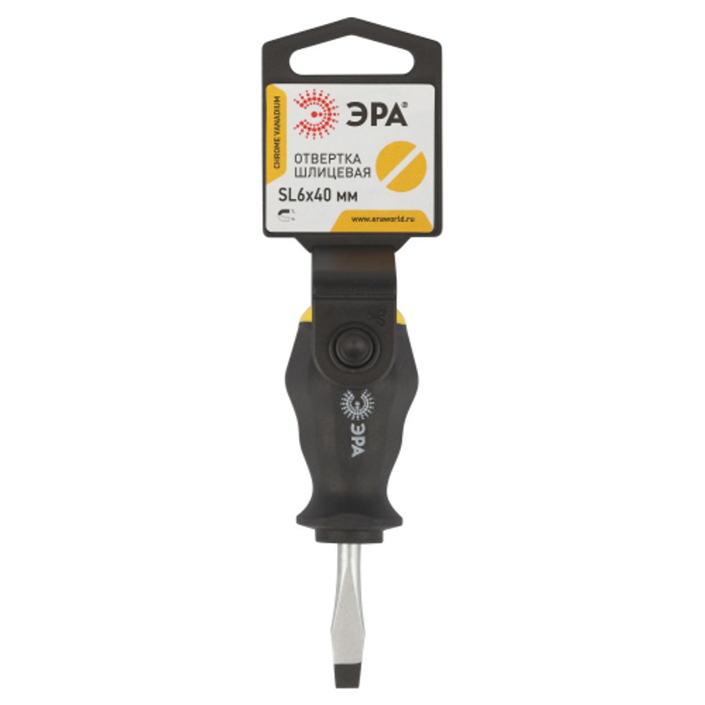 Отвертка ЭРА SL 6х40 мм шлицевая двухкомпонентная рукоятка
