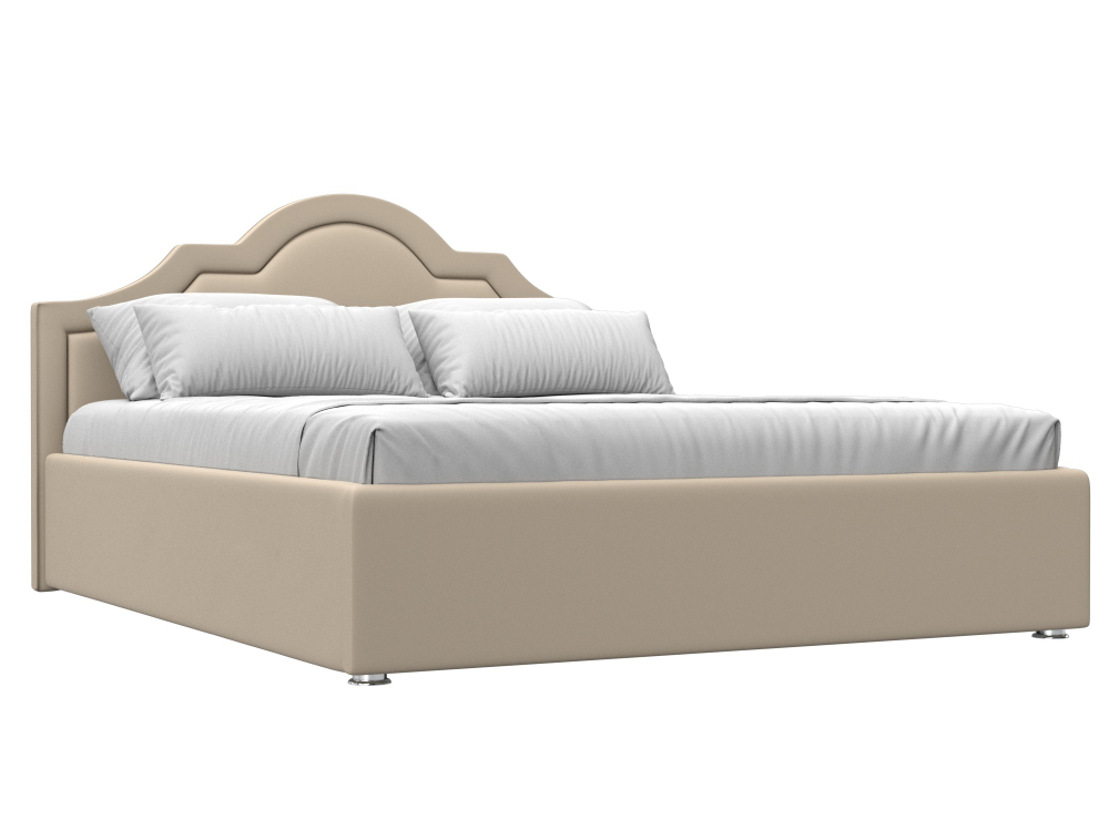 Кровать интерьерная Афина 160, Бежевый, Экокожа, 28511