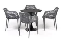 "Беллини" обеденная группа на 4 персоны, цвет темно-серый