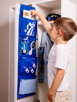 Кармашки в садик 85х20 Робот (синий)