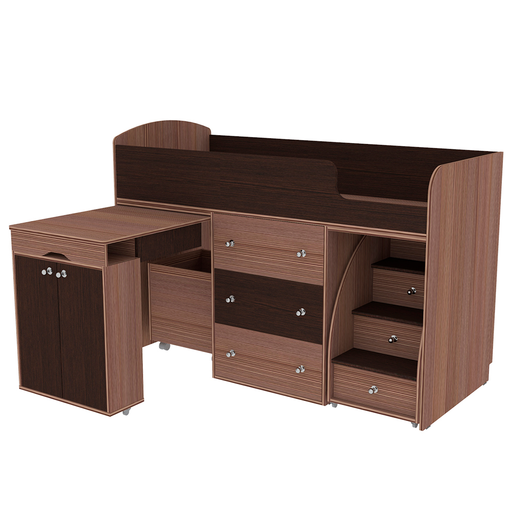 Кровать-чердак КарИВи Малыш Бодего Темный Венге