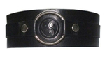 Черный кожаный ошейник с кольцом и клише (Цвет: черный)