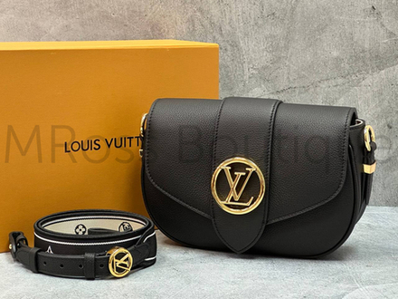 Женская черная сумка LV Pont 9 Soft PM Louis Vuitton премиум класса
