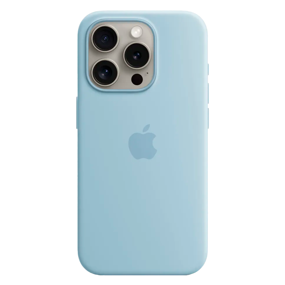 Силиконовый чехол с поддержкой MagSafe Apple Silicone Case для iPhone 15 Pro, Light Blue (Светло-голубой)