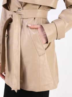 Кожаная куртка осень Турция тренч короткий