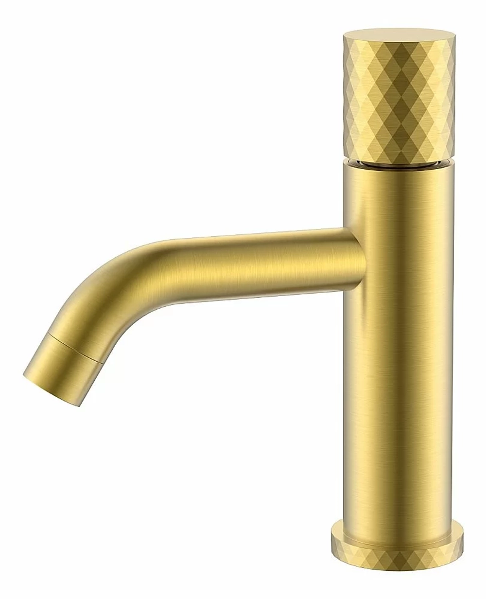 Смеситель для раковины Boheme Stick 121-MG золото матовое/ручка DIAMOND