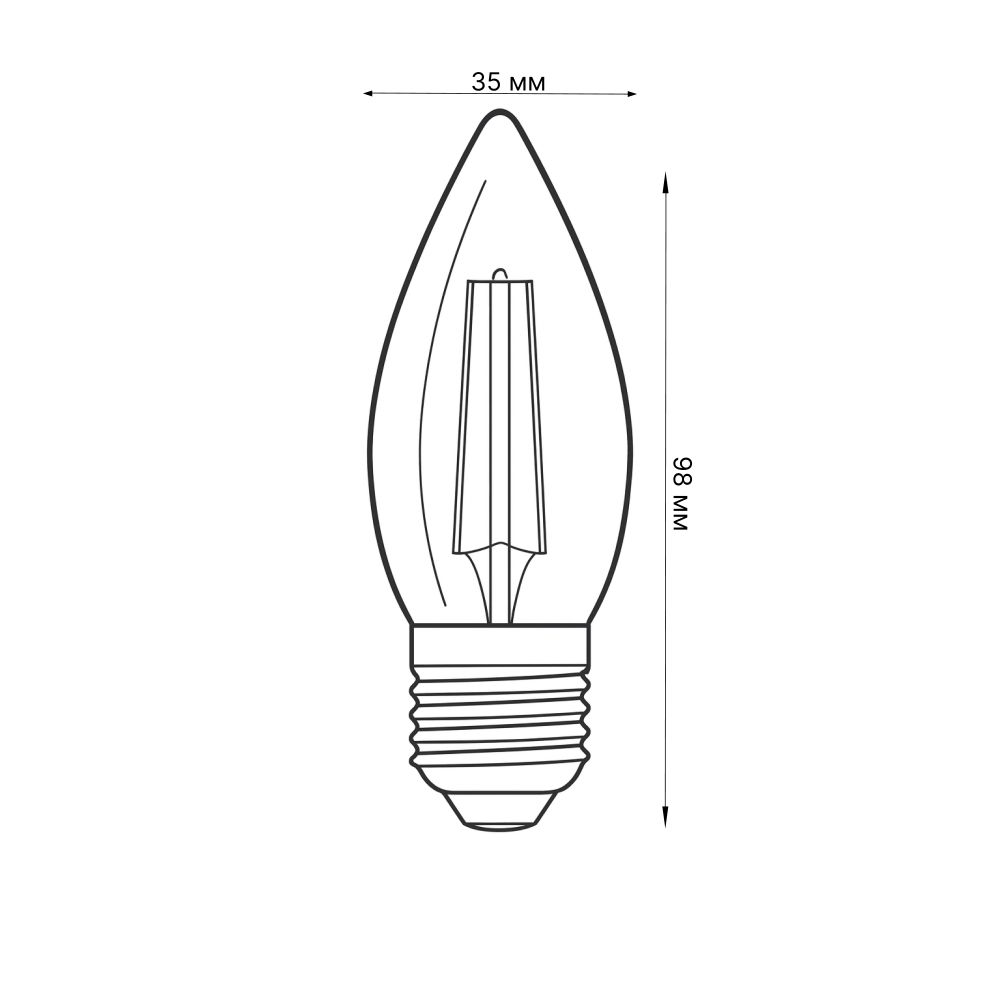 LED-C35-5.5W-4000K-E27-CL-SLF Лампа светодиодная. Форма свеча. прозрачная. Белый свет 4000K. ТМ Volpe