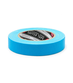 Профессиональный тейп 120mesh @trueGAFF 25мм/25м - Ярко Голубой (Светится в ультрафиолете) на тканевой основе  для киносъемок и сцен тип Gaffer Pro tape