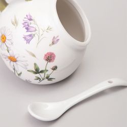 СОЛОНКА С ЛОЖКОЙ AGNESS "FLOWER STORY" 9,5*10 СМ 170 МЛ (КОР=48ШТ.)