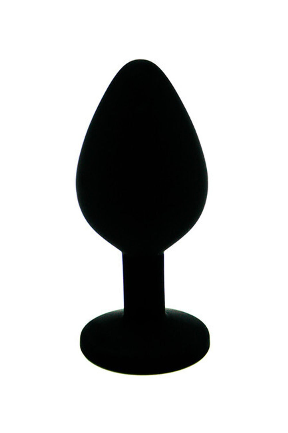 Анальная пробка из силикона с желтым стразом (Цвет: черный)