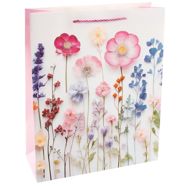 Пакет подарочный, Цветочная мелодия, Дизайн №1, с блестками, 16*12*6,5 см