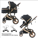 Детская коляска-трансформер 3 в 1 Luxmom 518 с автолюлькой, синий цвет