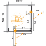 Душевой уголок Cezares Slider 110х90 SLIDER-AH-2-80/90-100/110-C-NERO профиль Черный матовый стекло прозрачное