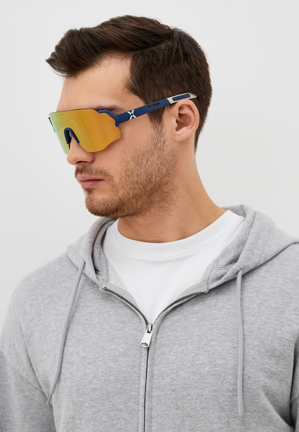 Спортивные очки HILX Savage (L) / Matt Blue Warm Grey / Gold Lens