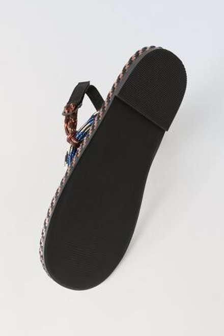 ZARA САНДАЛИИ СО ШНУРАМИ, РАЗНОЦВЕТНЫЙ