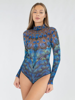 Купальник слитный с рукавом на молнии Blue Orsa