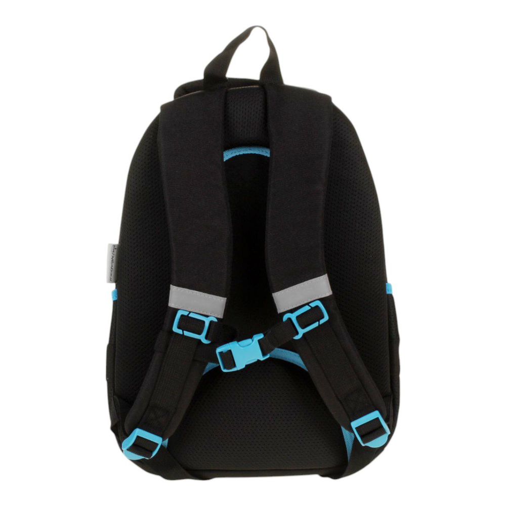 Ранец школьный "Гонки" ан.спинка,4отд,2 бок.карм,310х200х370мм,22,5л,ПЭС,светоотр.элем. (ПандаРог)