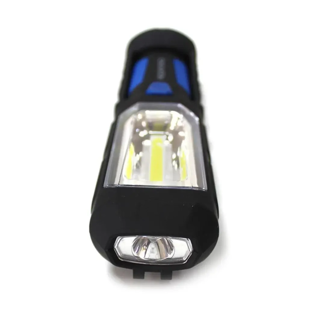 Лампа светодиодная аккумуляторная(4W COB+1W,2 магнита,крючок,180гр.,250Lm,1200mAh,USB провод,время раб.5ч,время заряд.3ч) RockForce##Rock FORCE RF-L02