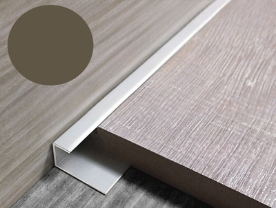 Алюминиевый С-образный профиль для керамики, деревянных полов бронза LT