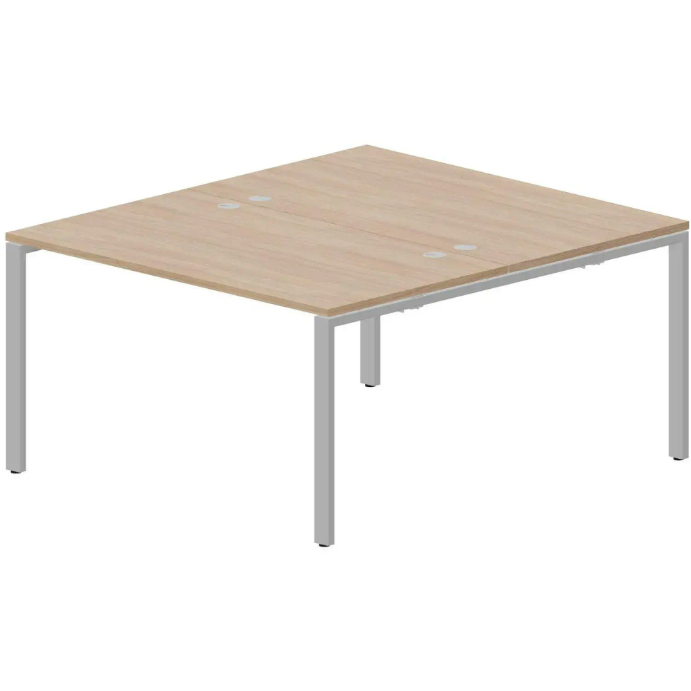 Стол составной STRIKE 2раб.м 4громм. 1380х1566 STN2TG148OWAL Дуб св,оп.Алюм
