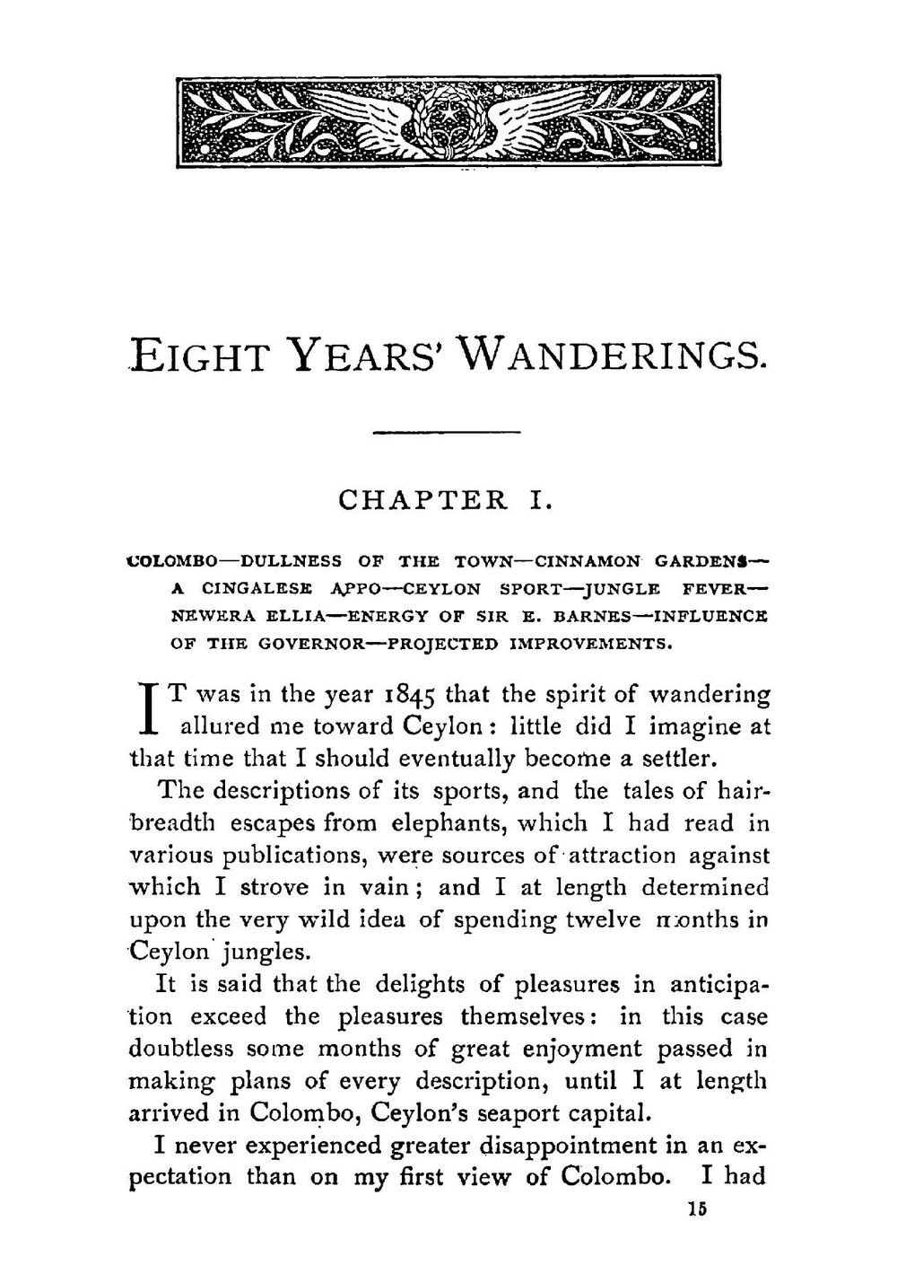 Eight years' wanderings in Ceylon | Samuel White Baker