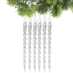 Подвеска «Волшебная сосулька» 13 см (набор 6 шт), Серебро