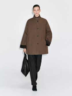 Massimo Dutti Парка с вощеным воротником и вельветовой деталью, хаки