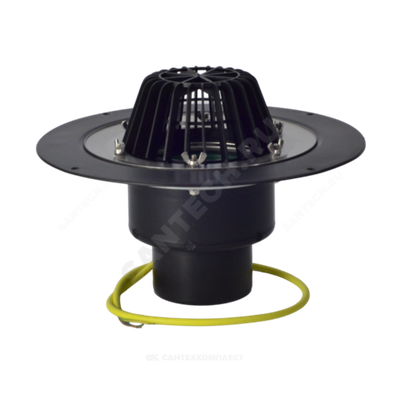 Воронка кровельная HL62.1 с вертикальным выпуском PP Дн 160 с листвоуловителем, электрообогревом, теплоизоляцией, обжимным фланцем HL HL62.1/5