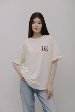 "DQ"印花T恤