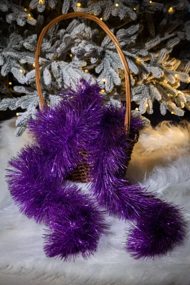 Мишура Праздничная д.150 мм., дл.2 м.,лиловый, КАЗ КОМ (Г-239/лиловый)