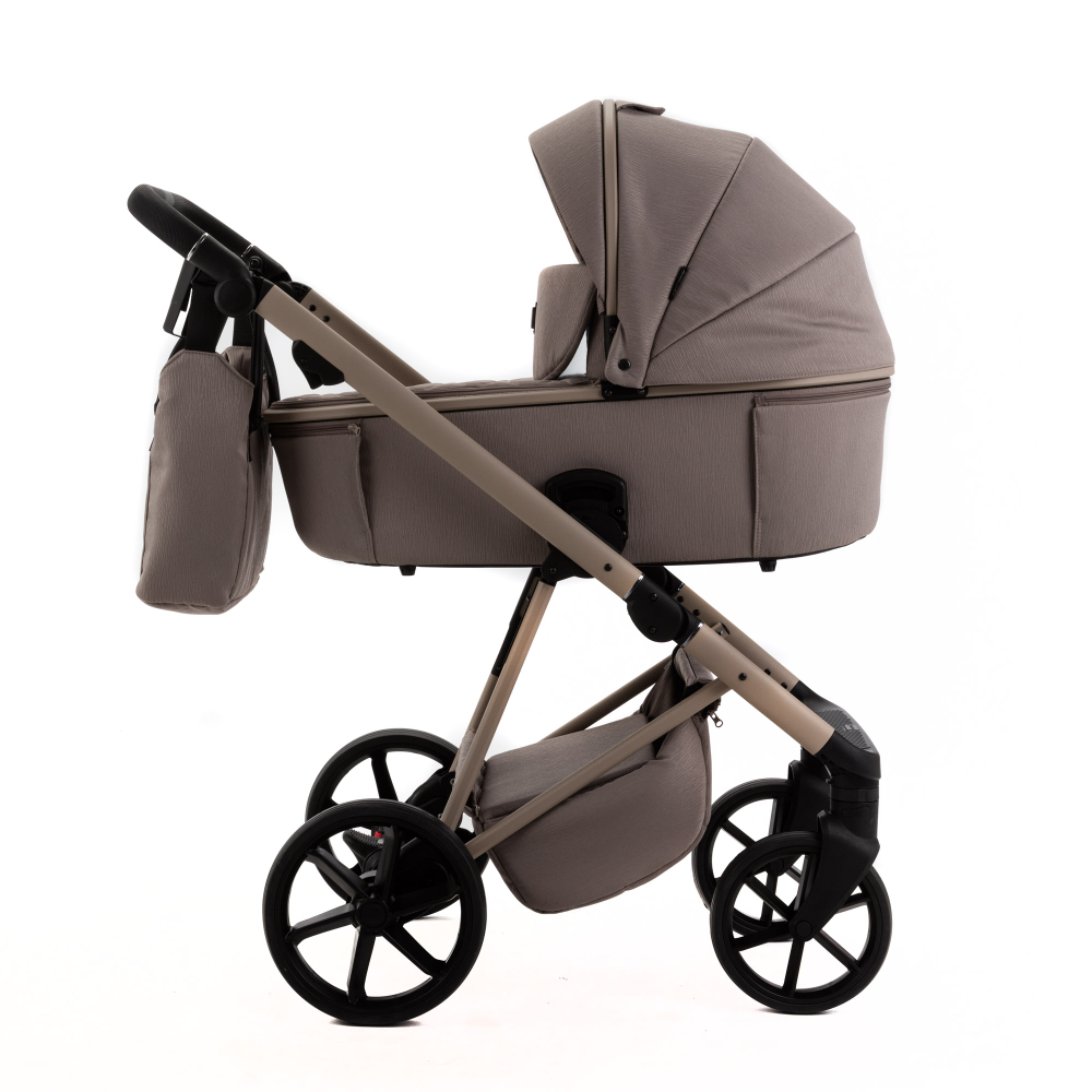 Детская универсальная коляска Adamex Delta Natura - DN-4 Cappuccino (Капучино, ткань)