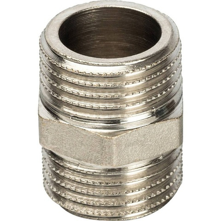 Ниппель лат. 1/2"х 1/2" STOUT (никель)