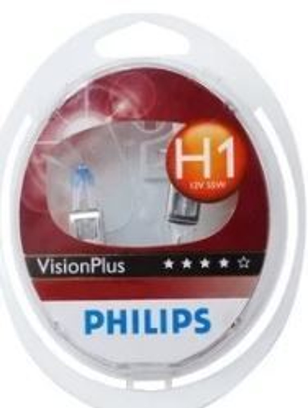 Автолампа H1 12V 55W Philips  +60% Vision Plus (P14,5s) (кт2шт) P-12258VPS2