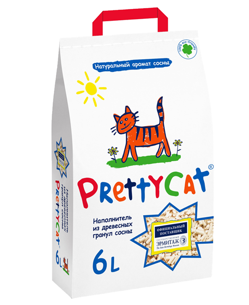 Pretty Cat Древесный наполнитель "Wood Granules" 2кг. (6л.)
